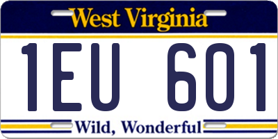 WV license plate 1EU601