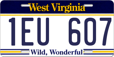 WV license plate 1EU607