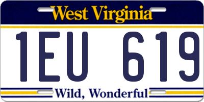 WV license plate 1EU619