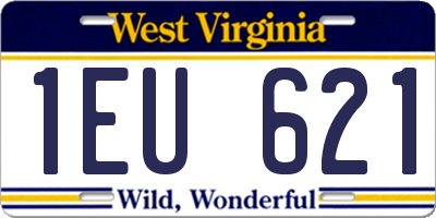 WV license plate 1EU621