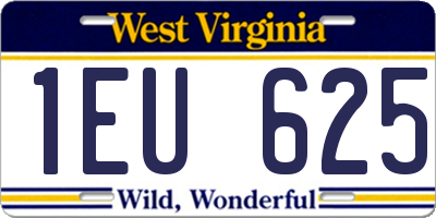 WV license plate 1EU625