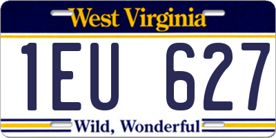 WV license plate 1EU627