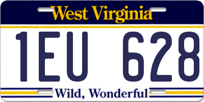 WV license plate 1EU628
