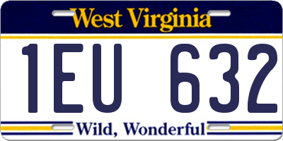 WV license plate 1EU632