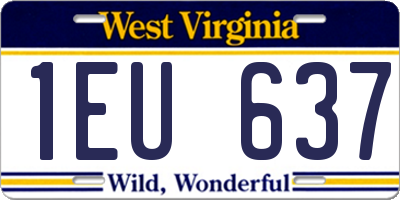 WV license plate 1EU637
