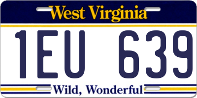 WV license plate 1EU639