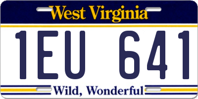 WV license plate 1EU641