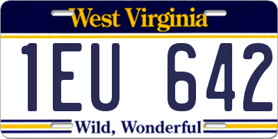 WV license plate 1EU642
