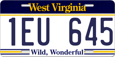 WV license plate 1EU645