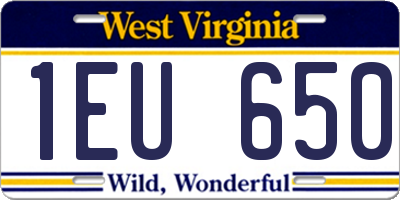 WV license plate 1EU650