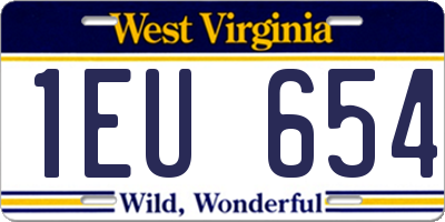 WV license plate 1EU654