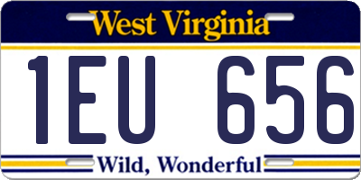 WV license plate 1EU656