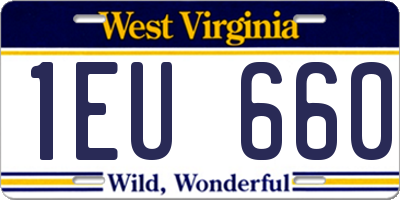 WV license plate 1EU660