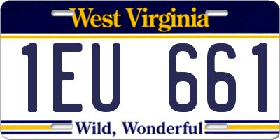 WV license plate 1EU661