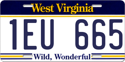 WV license plate 1EU665