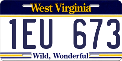 WV license plate 1EU673