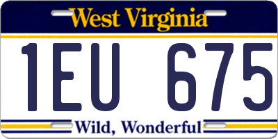 WV license plate 1EU675