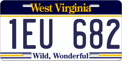 WV license plate 1EU682