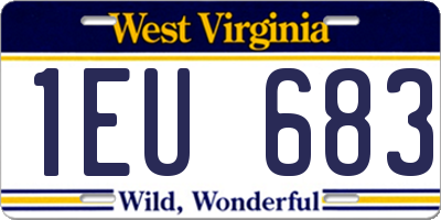 WV license plate 1EU683