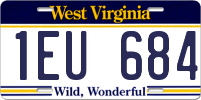 WV license plate 1EU684