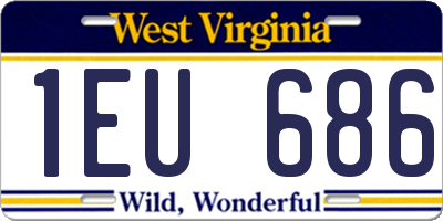 WV license plate 1EU686
