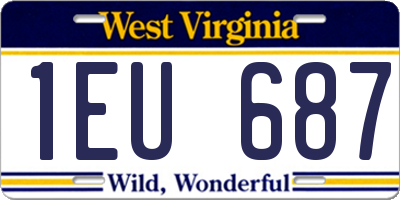 WV license plate 1EU687