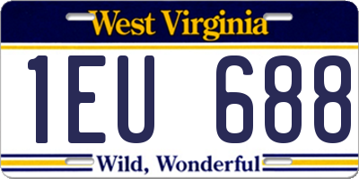 WV license plate 1EU688