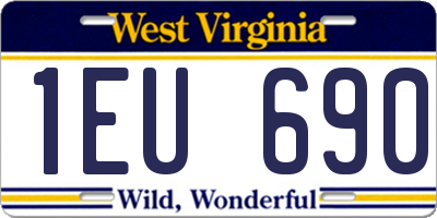 WV license plate 1EU690