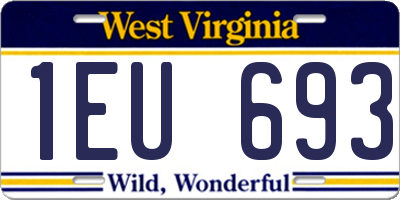 WV license plate 1EU693