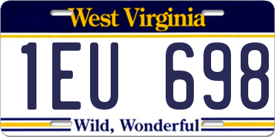 WV license plate 1EU698
