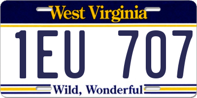 WV license plate 1EU707
