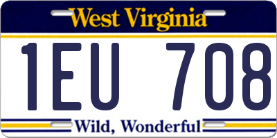 WV license plate 1EU708