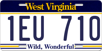 WV license plate 1EU710
