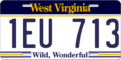 WV license plate 1EU713