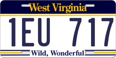 WV license plate 1EU717