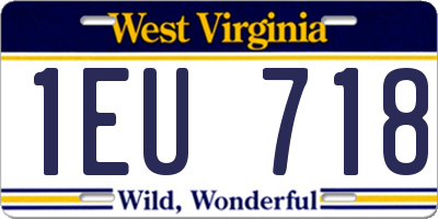 WV license plate 1EU718