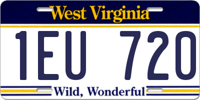 WV license plate 1EU720