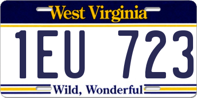 WV license plate 1EU723
