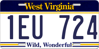 WV license plate 1EU724