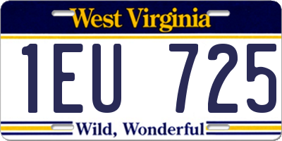 WV license plate 1EU725