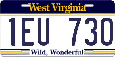 WV license plate 1EU730