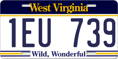 WV license plate 1EU739