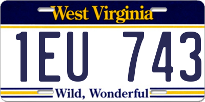 WV license plate 1EU743