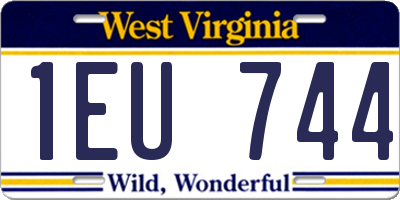 WV license plate 1EU744