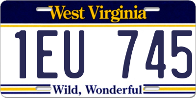 WV license plate 1EU745