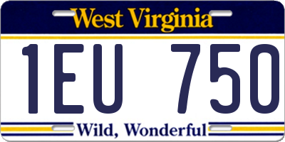 WV license plate 1EU750