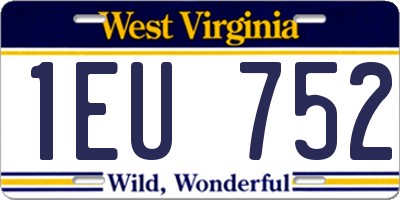 WV license plate 1EU752