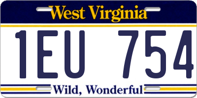 WV license plate 1EU754
