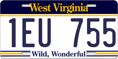 WV license plate 1EU755