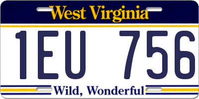 WV license plate 1EU756